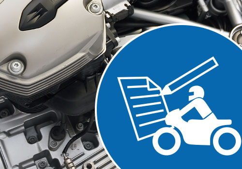 Icon Gutachten Motorräder - Motorrad im Hintergrund